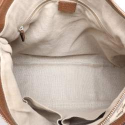 Pre Owned Gucci Beige Canvas and Leather Bree Hobo