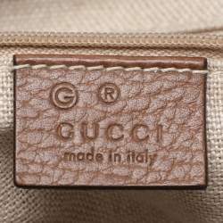 Pre Owned Gucci Beige Canvas and Leather Bree Hobo