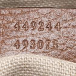 Pre Owned Gucci Beige Canvas and Leather Bree Hobo