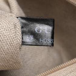 Pre Owned Gucci Beige Canvas and Leather Bree Hobo