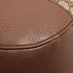 Pre Owned Gucci Beige Canvas and Leather Bree Hobo