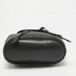 Gucci Black Matelassé Leather GG Marmont Drawstring Backpack