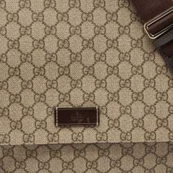 Gucci Beige/Brown GG Supreme Canvas and Leather Diaper Messenger Bag