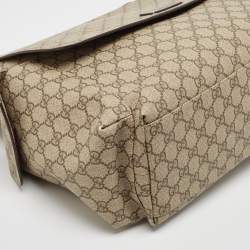 Gucci Beige/Brown GG Supreme Canvas and Leather Diaper Messenger Bag