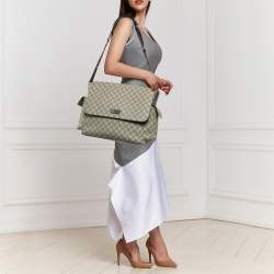 Gucci Beige/Brown GG Supreme Canvas and Leather Diaper Messenger Bag