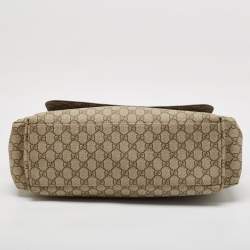 Gucci Beige/Brown GG Supreme Canvas and Leather Diaper Messenger Bag