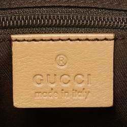 Pre Owned Gucci Beige GG Canvas and Leather Abbey D-Ring Shoulder Bag