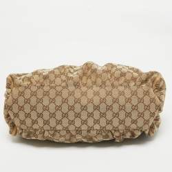 Pre Owned Gucci Beige GG Canvas and Leather Abbey D-Ring Shoulder Bag