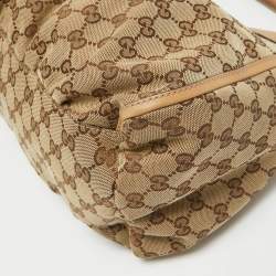 Pre Owned Gucci Beige GG Canvas and Leather Abbey D-Ring Shoulder Bag