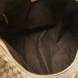 Pre Owned Gucci Beige GG Canvas and Leather Abbey D-Ring Shoulder Bag
