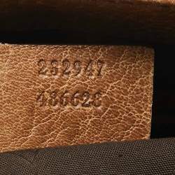 Pre Owned Gucci Beige/Brown GG Canvas and Leather Medium Bamboo Bar Tote