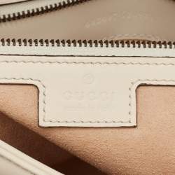 مملوكة مسبقًا Gucci Off White Matelassé Leather Small GG Marmont Shoulder Bag