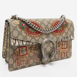 مملوكة مسبقًا حقيبة كتف غوتشي طباعة زهور سوبر ميني ديونيسوس سوبريم GG متعددة الألوان/ بيج