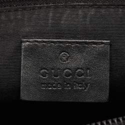 Gucci Black GG Denim and Leather Boat Pochette Bag