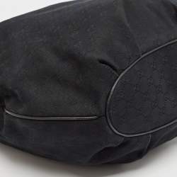 Pre Owned Gucci Black GG Canvas and Leather GG Marmont Medium Pelham Hobo