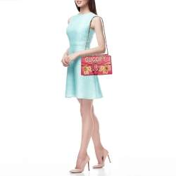 Pre Owned Gucci Pink Leather Small Guccify Pearl Embellished Dionysus Shoulder Bag