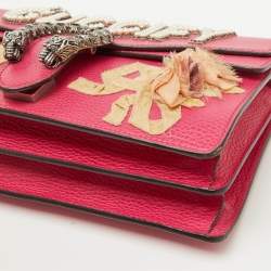 Pre Owned Gucci Pink Leather Small Guccify Pearl Embellished Dionysus Shoulder Bag