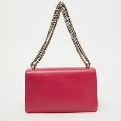 Pre Owned Gucci Pink Leather Small Guccify Pearl Embellished Dionysus Shoulder Bag