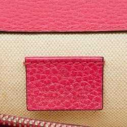 Pre Owned Gucci Pink Leather Small Guccify Pearl Embellished Dionysus Shoulder Bag