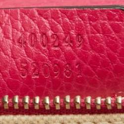 Pre Owned Gucci Pink Leather Small Guccify Pearl Embellished Dionysus Shoulder Bag