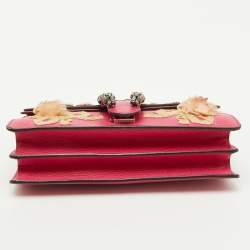 Pre Owned Gucci Pink Leather Small Guccify Pearl Embellished Dionysus Shoulder Bag