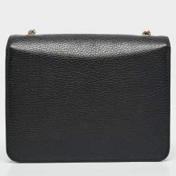 Pre Owned Gucci Black Leather Dollar Interlocking G Crossbody Bag