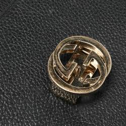 Pre Owned Gucci Black Leather Dollar Interlocking G Crossbody Bag