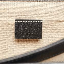 Pre Owned Gucci Black Leather Dollar Interlocking G Crossbody Bag