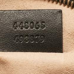 Pre Owned Gucci Black Matelasse Leather Mini GG Marmont Shoulder Bag
