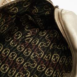 Gucci Gold Leather Britt Boston Bag