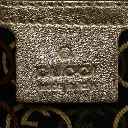 Gucci Gold Leather Britt Boston Bag