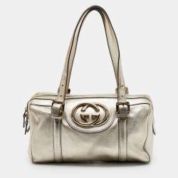 Gucci Gold Leather Britt Boston Bag
