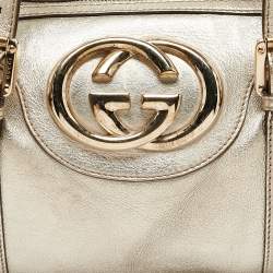 Gucci Gold Leather Britt Boston Bag