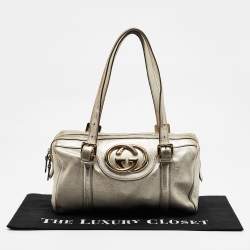 Gucci Gold Leather Britt Boston Bag