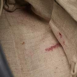 Pre Owned Gucci Navy Blue Leather Bamboo Tassel Tote