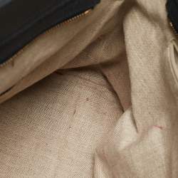 Pre Owned Gucci Navy Blue Leather Bamboo Tassel Tote