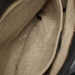 Pre Owned Gucci Navy Blue Leather Bamboo Tassel Tote