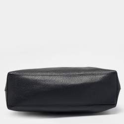 Pre Owned Gucci Navy Blue Leather Bamboo Tassel Tote