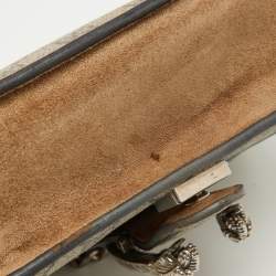 Pre Owned Gucci Beige GG Supreme Canvas and Suede Mini Dionysus Shoulder Bag