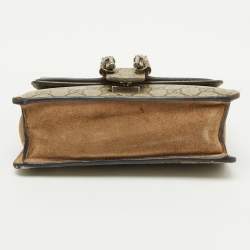 Pre Owned Gucci Beige GG Supreme Canvas and Suede Mini Dionysus Shoulder Bag