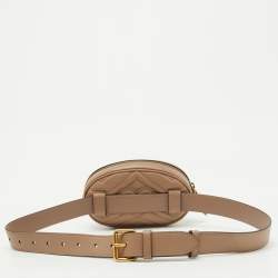 مملوكة مسبقًا Gucci Beige Matelasse Leather GG Marmont Belt Bag