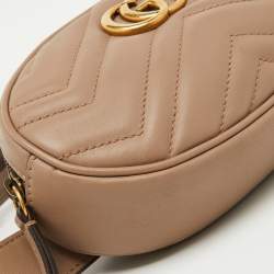 مملوكة مسبقًا Gucci Beige Matelasse Leather GG Marmont Belt Bag