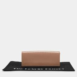 Pre Owned Gucci Beige Microguccissima Patent Leather Broadway Clutch
