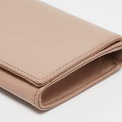 Pre Owned Gucci Beige Microguccissima Patent Leather Broadway Clutch