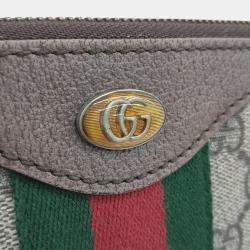 Gucci Beige Brown Coated Canvas Leather Supreme Portfolio Clutch Bag