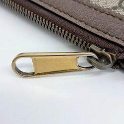 Gucci Beige Brown Coated Canvas Leather Supreme Portfolio Clutch Bag