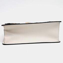  Gucci Multicolor White Leather Sylvie Top Handle Bag