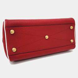 Pre Owned Gucci Red Leather X Adidas Duffel Bag