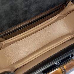 Pre Owned Gucci Black Leather  Patent 1947 Mini Top Handle Bag