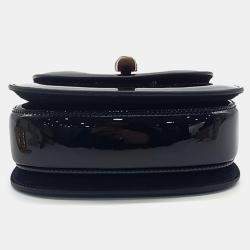 Pre Owned Gucci Black Leather  Patent 1947 Mini Top Handle Bag